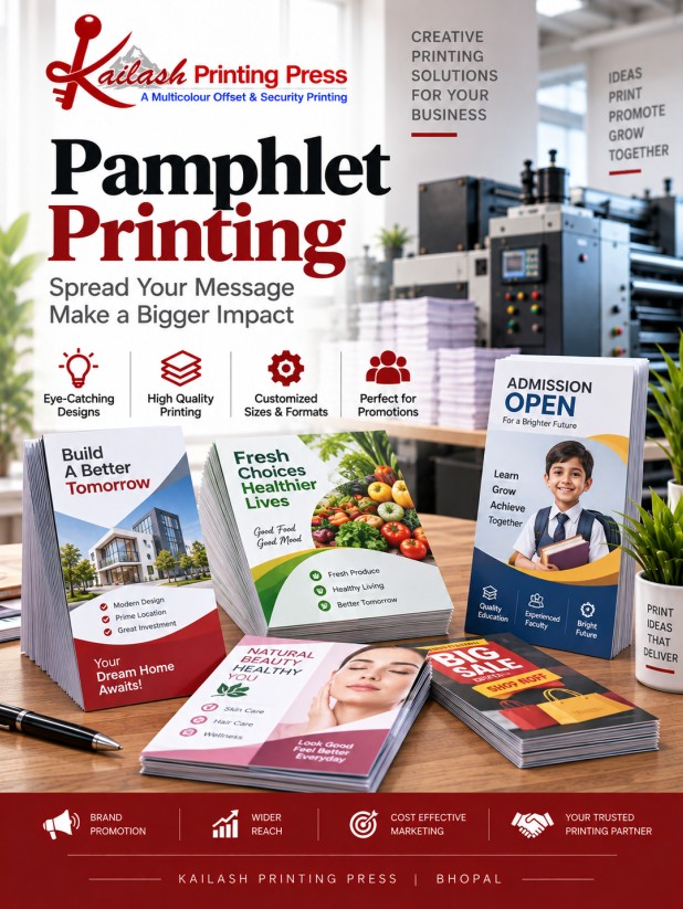 Pamphlet printing services at Kailash Printing Press in Bhopal