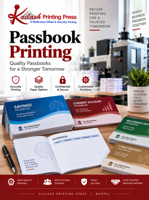 Passbook printing services at Kailash Printing Press in Bhopal