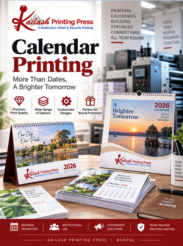 Calendar printing services at Kailash Printing Press in Bhopal