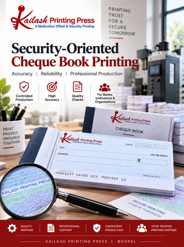 Security-oriented cheque book printing at Kailash Printing Press