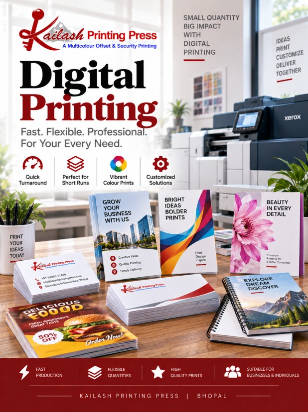 Digital printing services at Kailash Printing Press in Bhopal