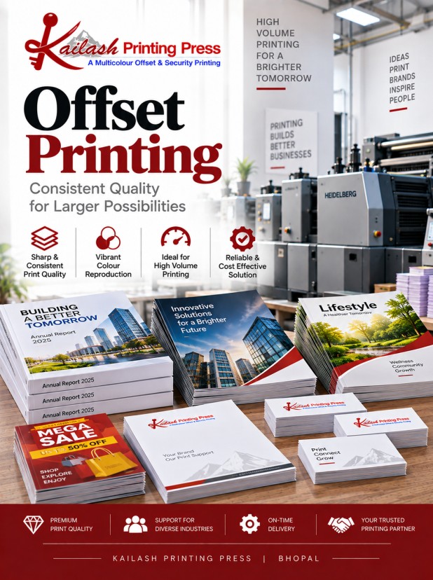 Offset printing services at Kailash Printing Press in Bhopal